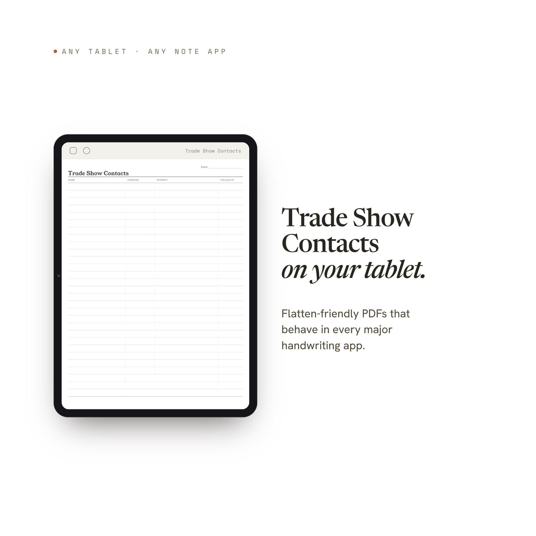 Trade Show Contacts printable planner insert — preview image 6 of 20