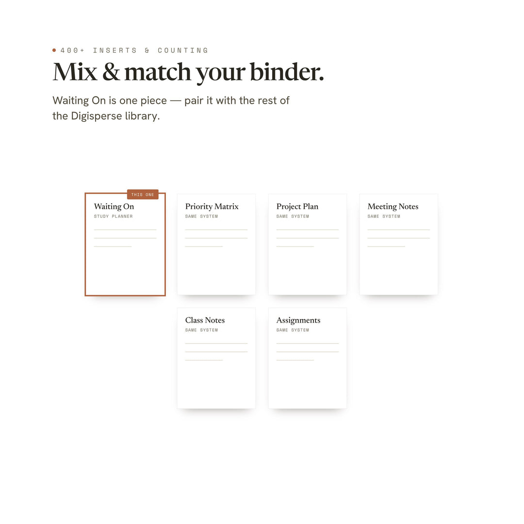 Waiting On Planner Insert | Study Planner | GoodNotes iPad PDF | Digital Download