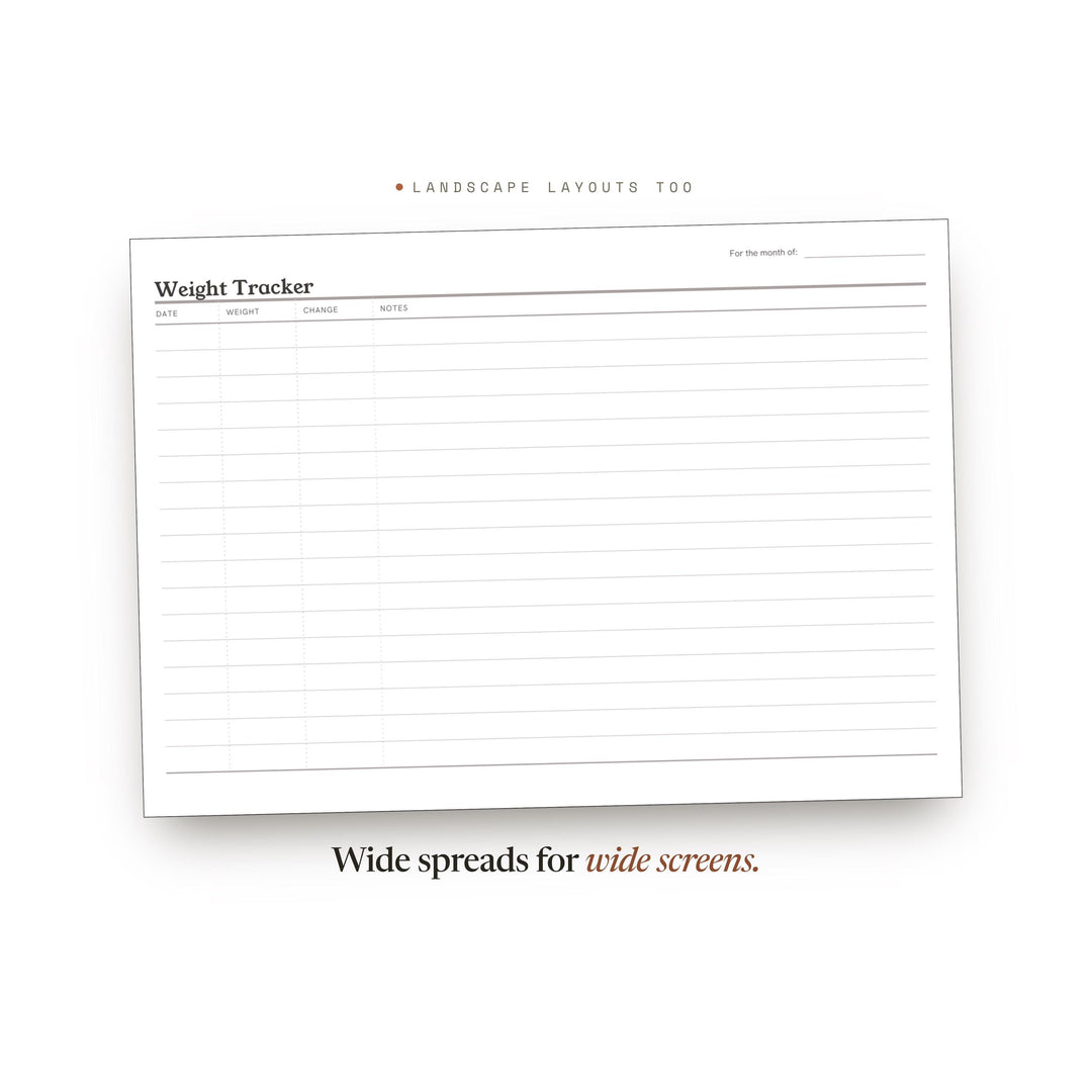 Weight Tracker Planner Insert | Wellness Tracker | GoodNotes iPad PDF | Digital Download