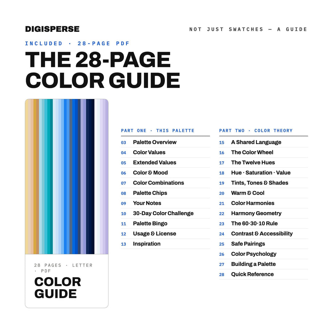 Blue Makeup Revival Color Palette | 30 Colors | Hex RGB CMYK | Procreate Swatches + ASE | Digital Download