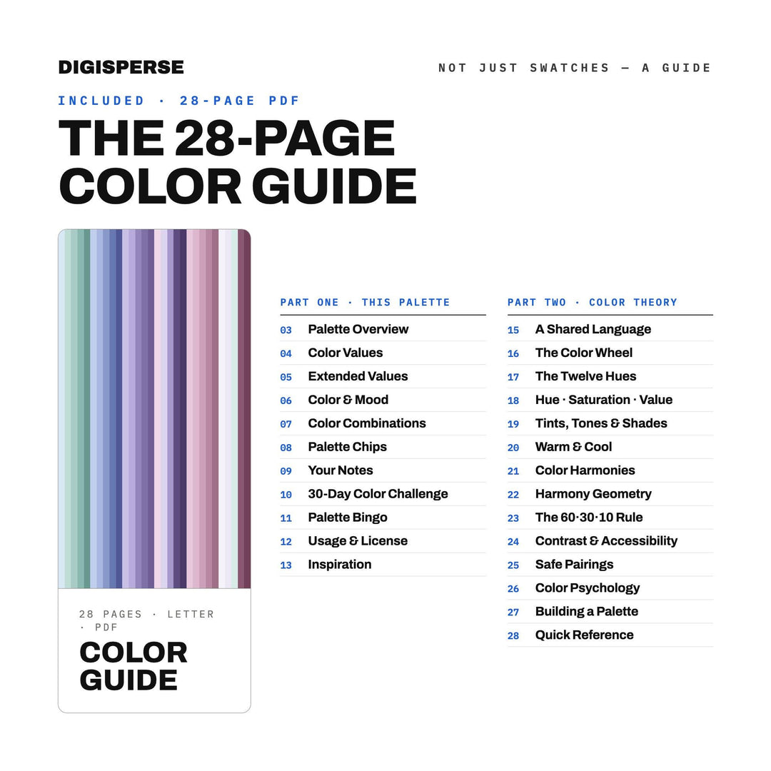 Lavender Jelly Color Palette | 30 Colors | Hex RGB CMYK | Procreate Swatches + ASE | Digital Download