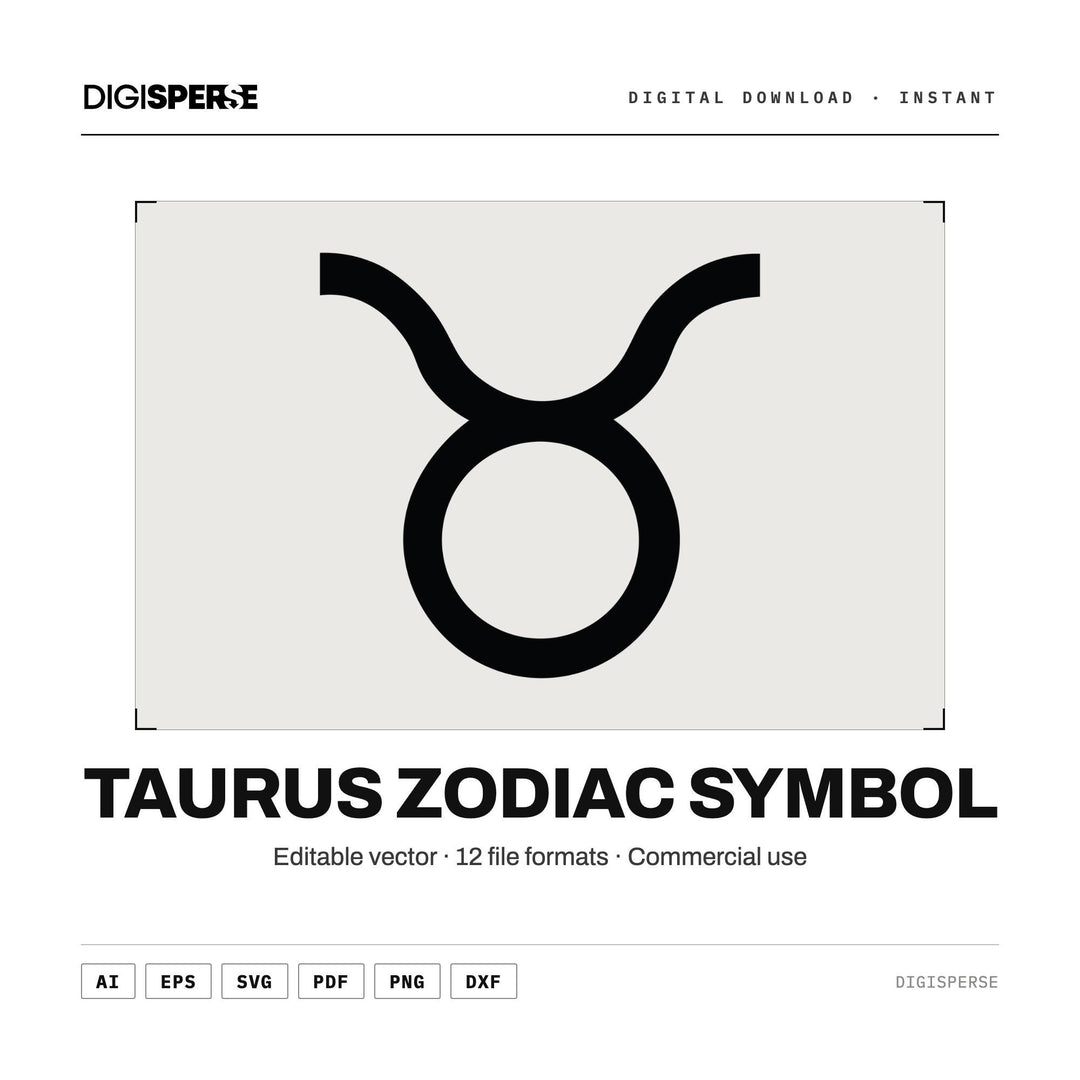 Taurus SVG PNG | Zodiac Graphic 12 File Formats | Cricut Silhouette Sublimation Digital Download