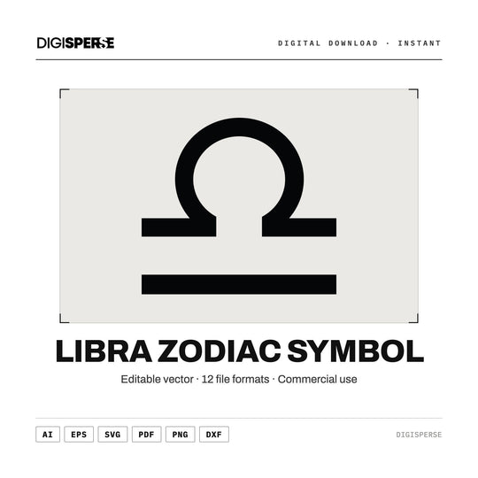 Libra SVG PNG | Zodiac Graphic 12 File Formats | Cricut Silhouette Sublimation Digital Download
