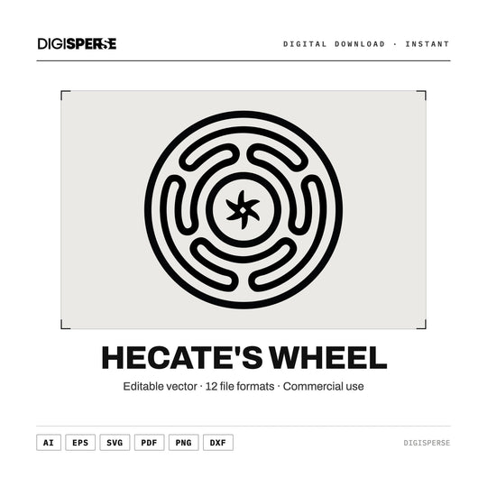 Hecate’s Wheel SVG for Cricut & Witchcraft Designs (12 File Formats)