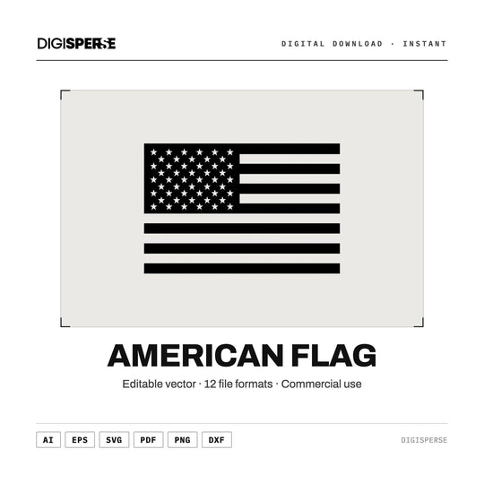 American Flag SVG PNG | Patriotic Stars Stripes Cut File (Digital Download)