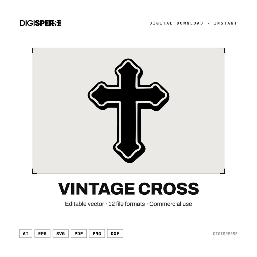 Christian Cross Graphic | Religious Design for Easter, Christmas, Church | SVG PNG EPS and More