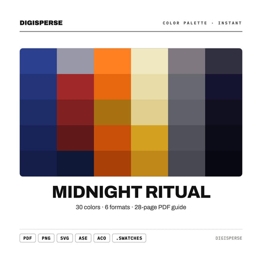 Midnight Ritual Color Palette | 30 Mystical Procreate Swatches (Digital Download)