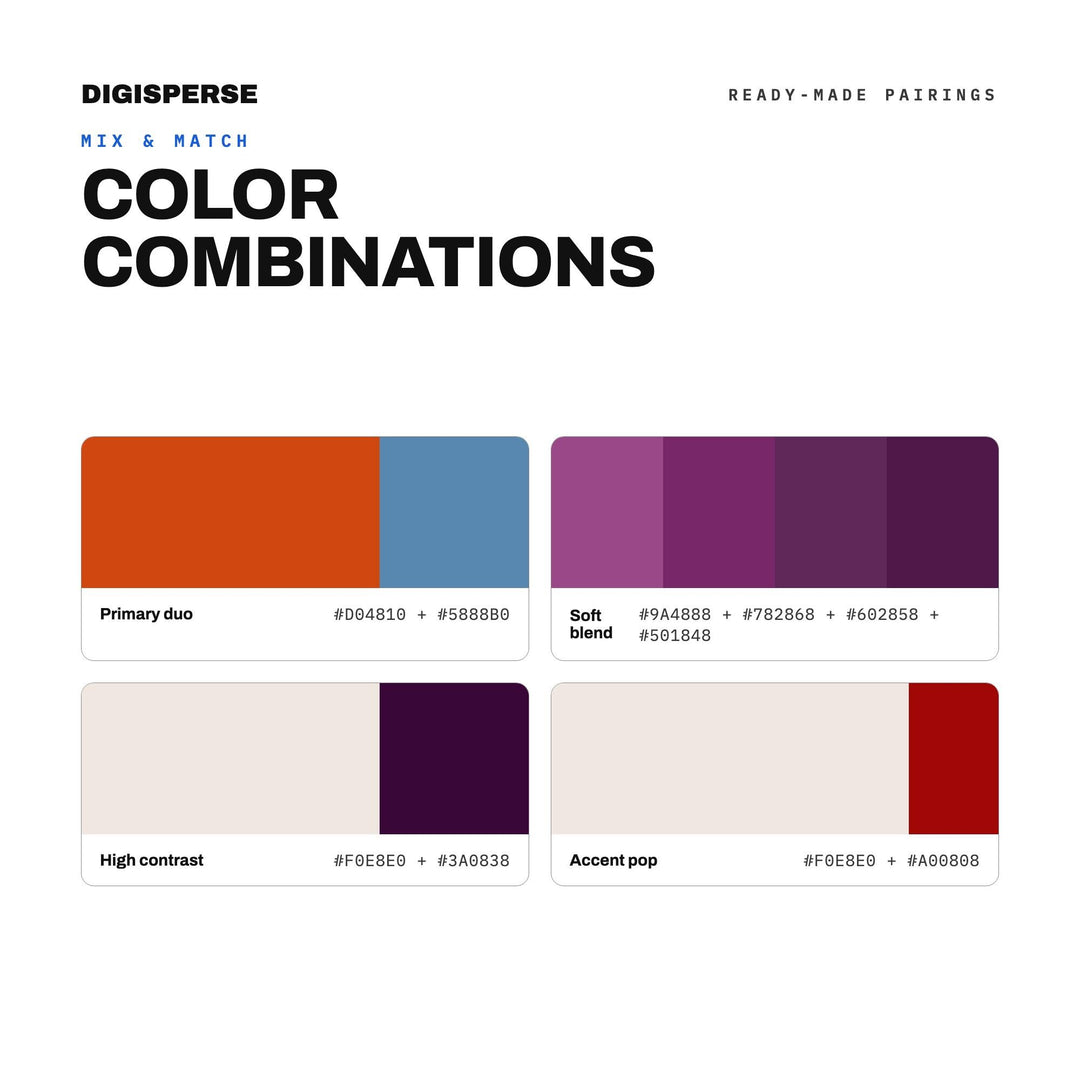 Raw Emotion Color Palette | 30 Hex RGB CMYK Swatches (Digital Download)