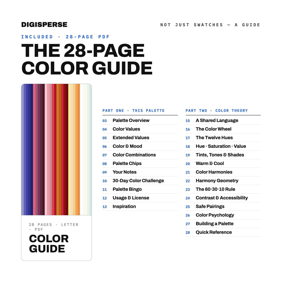Jammy Preserve Color Palette | 30 Procreate Swatches, Hex, RGB, CMYK (Digital Download)