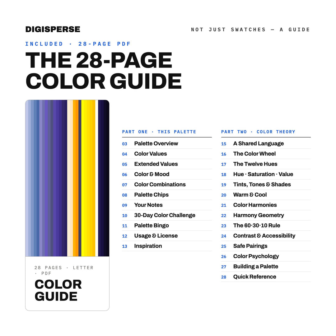 Electric Storm Color Palette | 30 Procreate Swatches, ASE Guide (Digital Download)