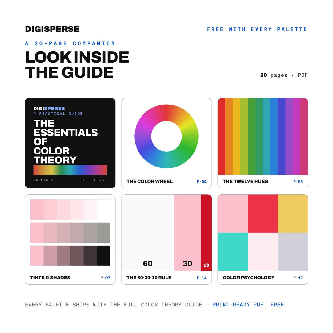 1950s Diner Color Palette | 30 Retro Americana Swatches (Digital Download)