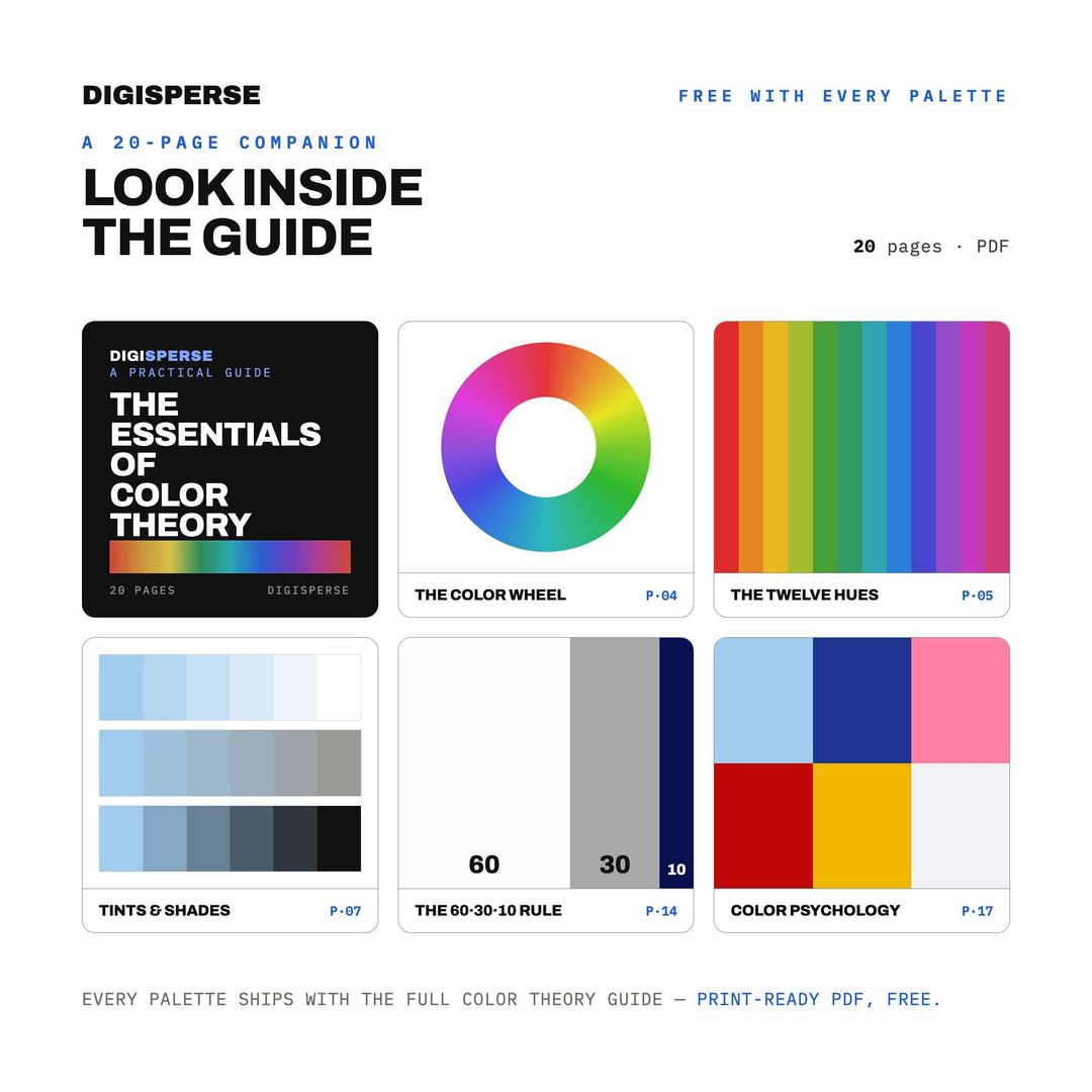 Main Street Parade Color Palette | 30 Colors | Hex RGB CMYK | Procreate Swatches + ASE | Digital Download