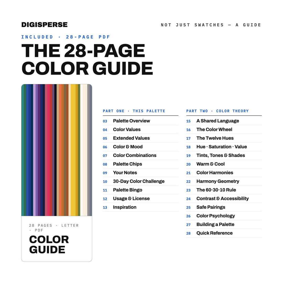 Post-Impressionism Color Palette | 30 Hex RGB CMYK Swatches (Digital Download)