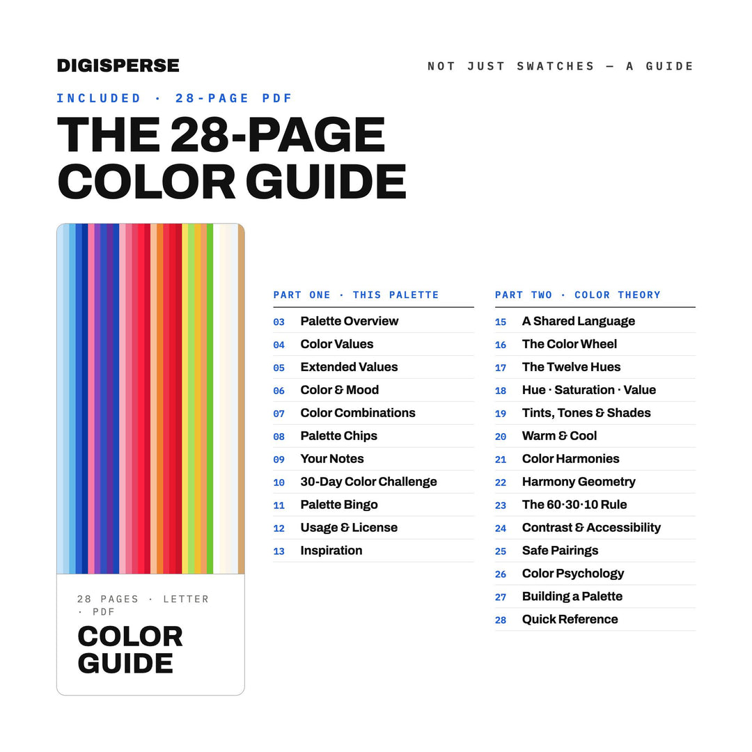 Red, White & Blue Popsicle Color Palette | 30 Colors | Hex RGB CMYK | Procreate Swatches + ASE | Digital Download