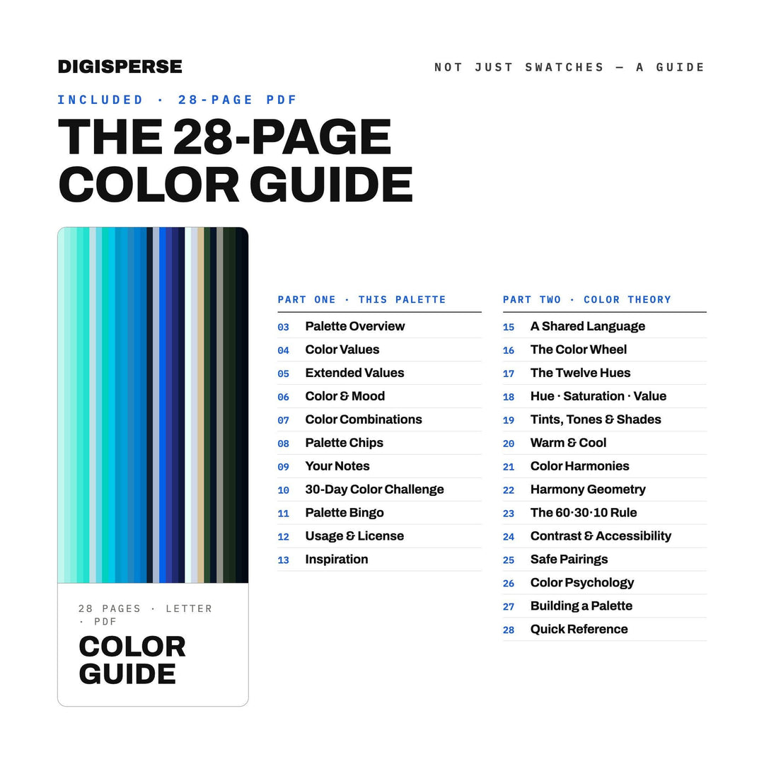 Bioluminescent Bay Color Palette | 30 Colors | Hex RGB CMYK | Procreate Swatches + ASE | Digital Download