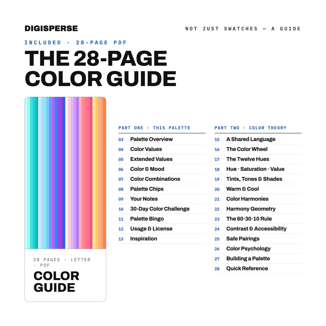 Gradient Mesh Color Palette | 30 Colors | Hex RGB CMYK | Color Guide | Procreate Swatches + ASE | Digital Download