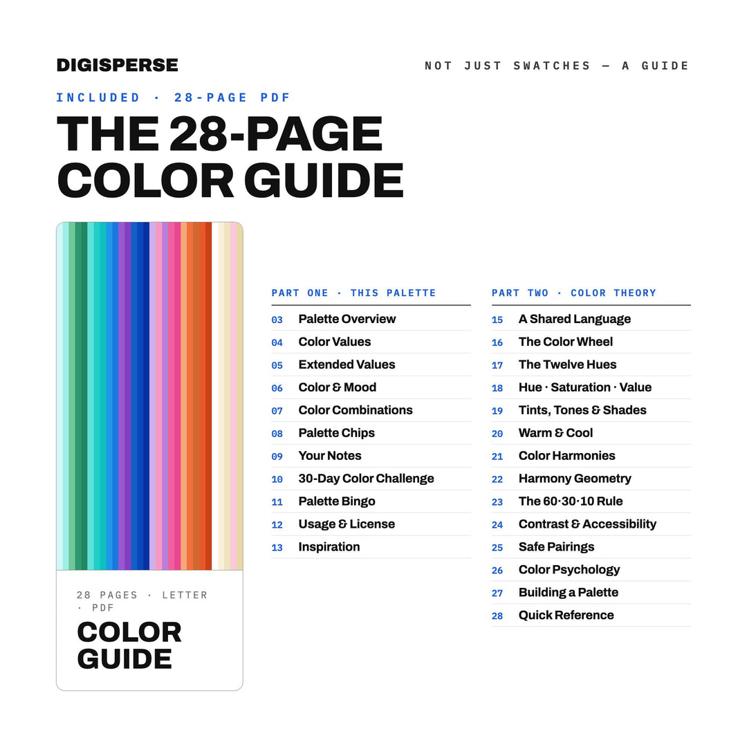 Great Barrier Reef Color Palette | 30 Procreate Swatches, Hex, RGB, CMYK (Digital Download)