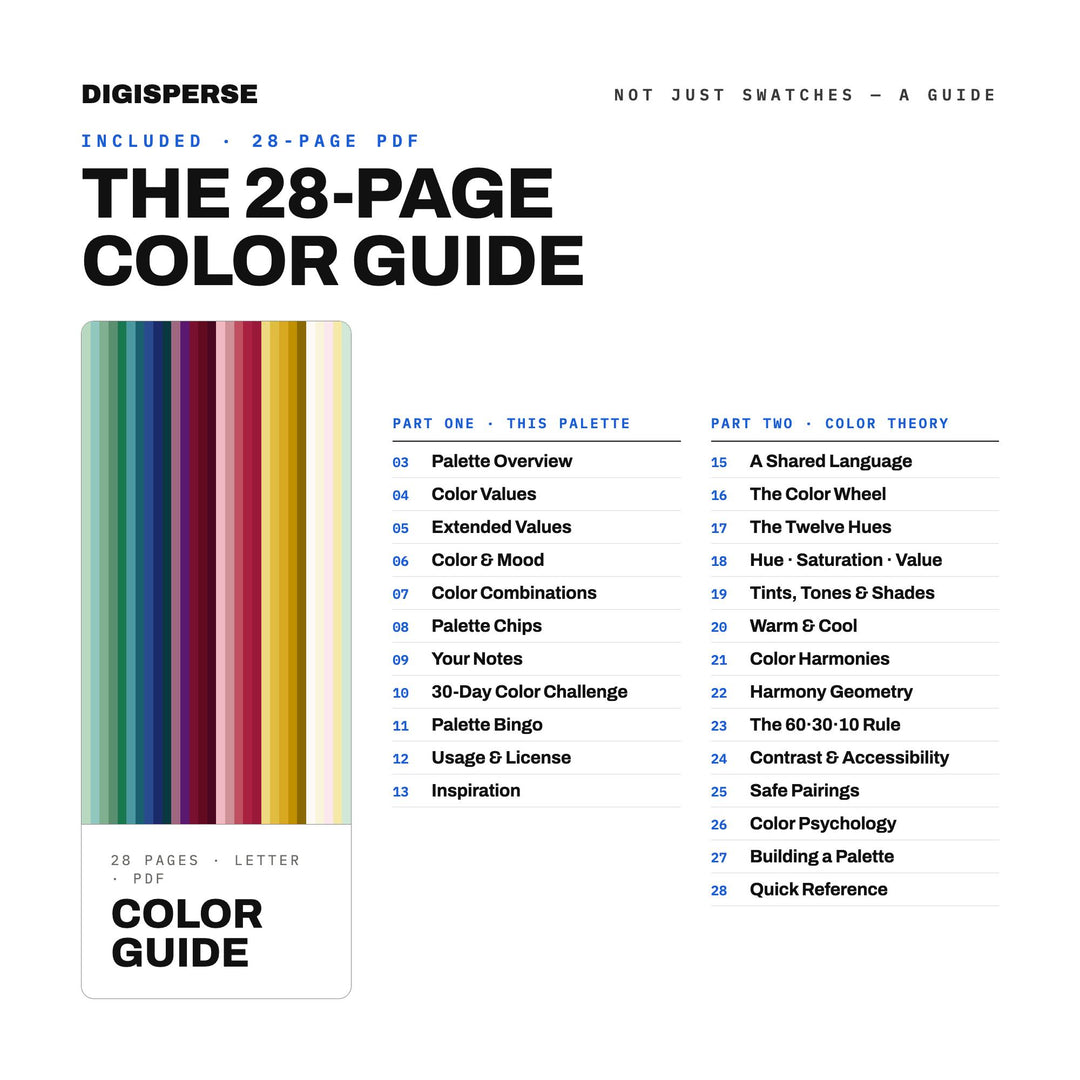 Friendsgiving Table Color Palette | 30 Colors | Hex RGB CMYK | Procreate Swatches + ASE | Digital Download