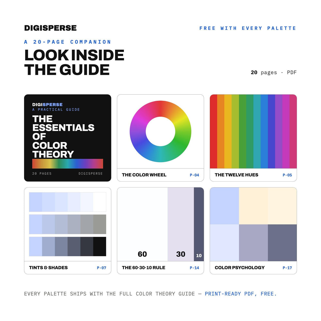 Light and Space Color Palette | 30 Procreate Swatches, HEX, RGB, CMYK (Digital Download)