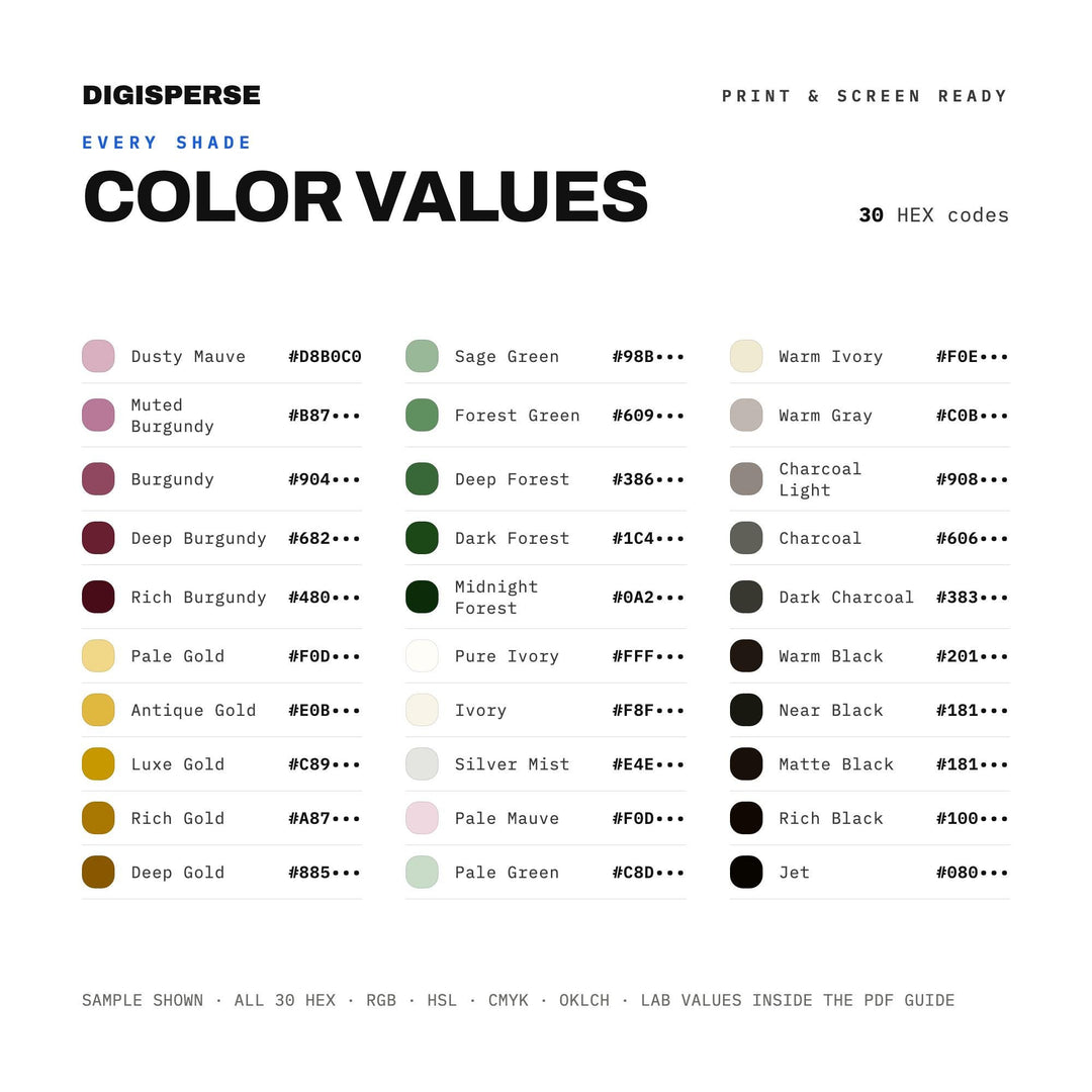 Freedom Jubilee Luxe Color Palette | 30 Procreate Swatches, ASE (Digital Download)