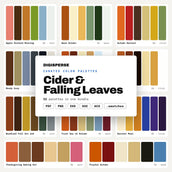 Fall Color Palette Bundle, 11 Cider and Falling Leaves Autumn Schemes for Thanksgiving Decor, Cozy Sweater Weather Art and Crafts