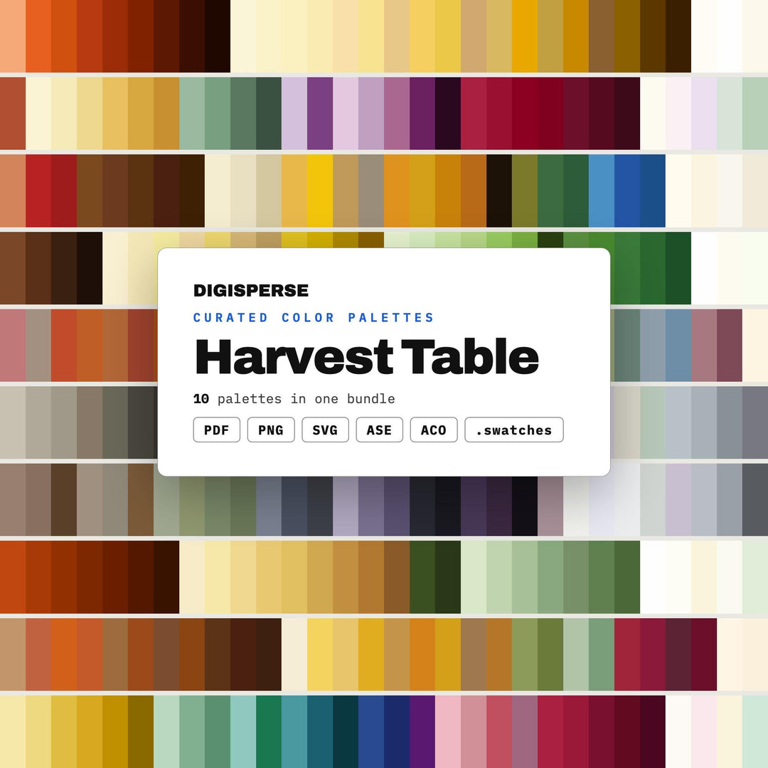 Thanksgiving Color Scheme Set, 10 Harvest Table Palettes for Dinner Party Invites, Fall Tablescape Planning and Menu Card Design