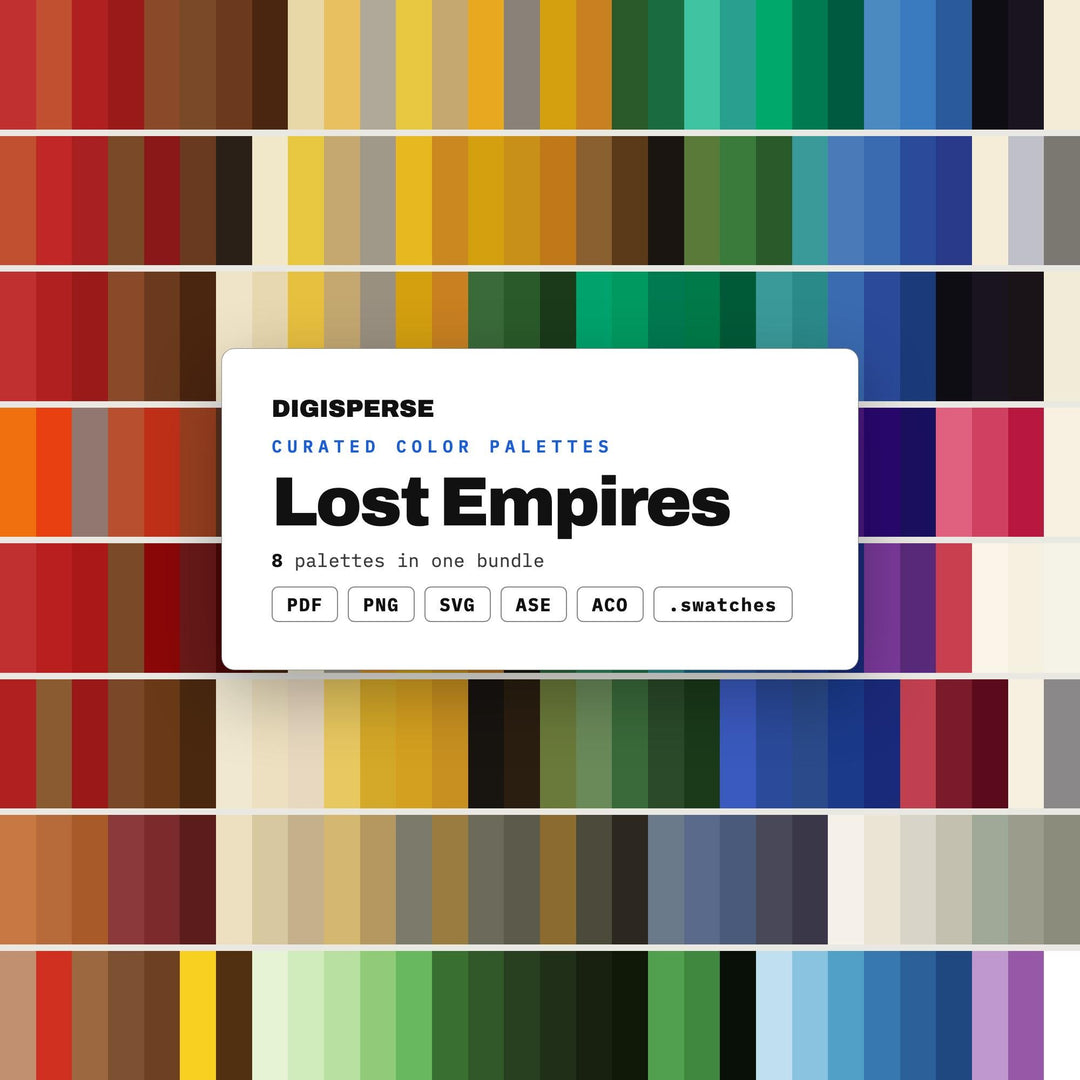 Mythic Ruins Color Scheme Pack, 8 Lost Empire Palettes for Fantasy Maps, Adventure Game Art and Archaeology Illustration