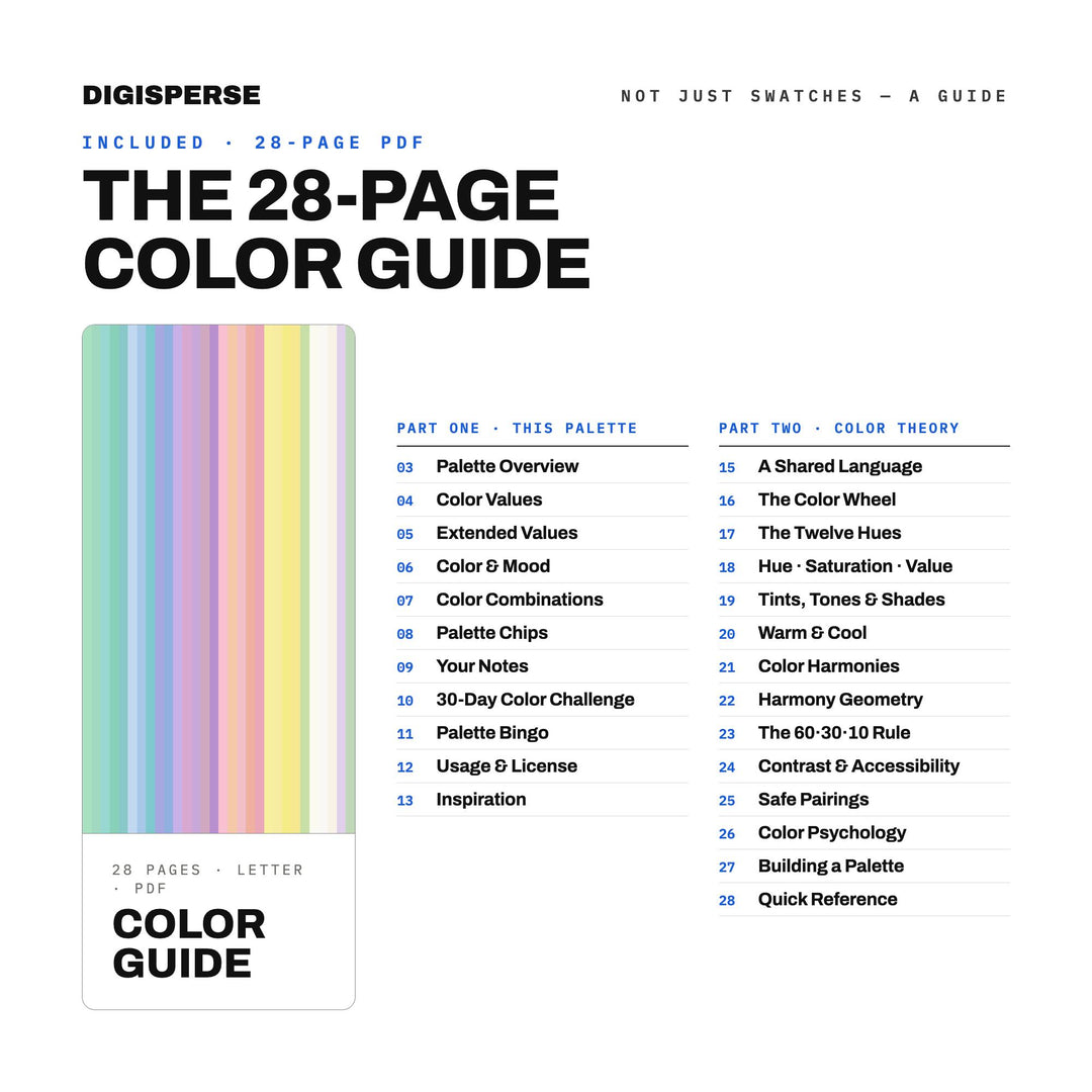 Easter Morning Color Palette | 30 Colors | Hex RGB CMYK | Procreate Swatches + ASE | Digital Download