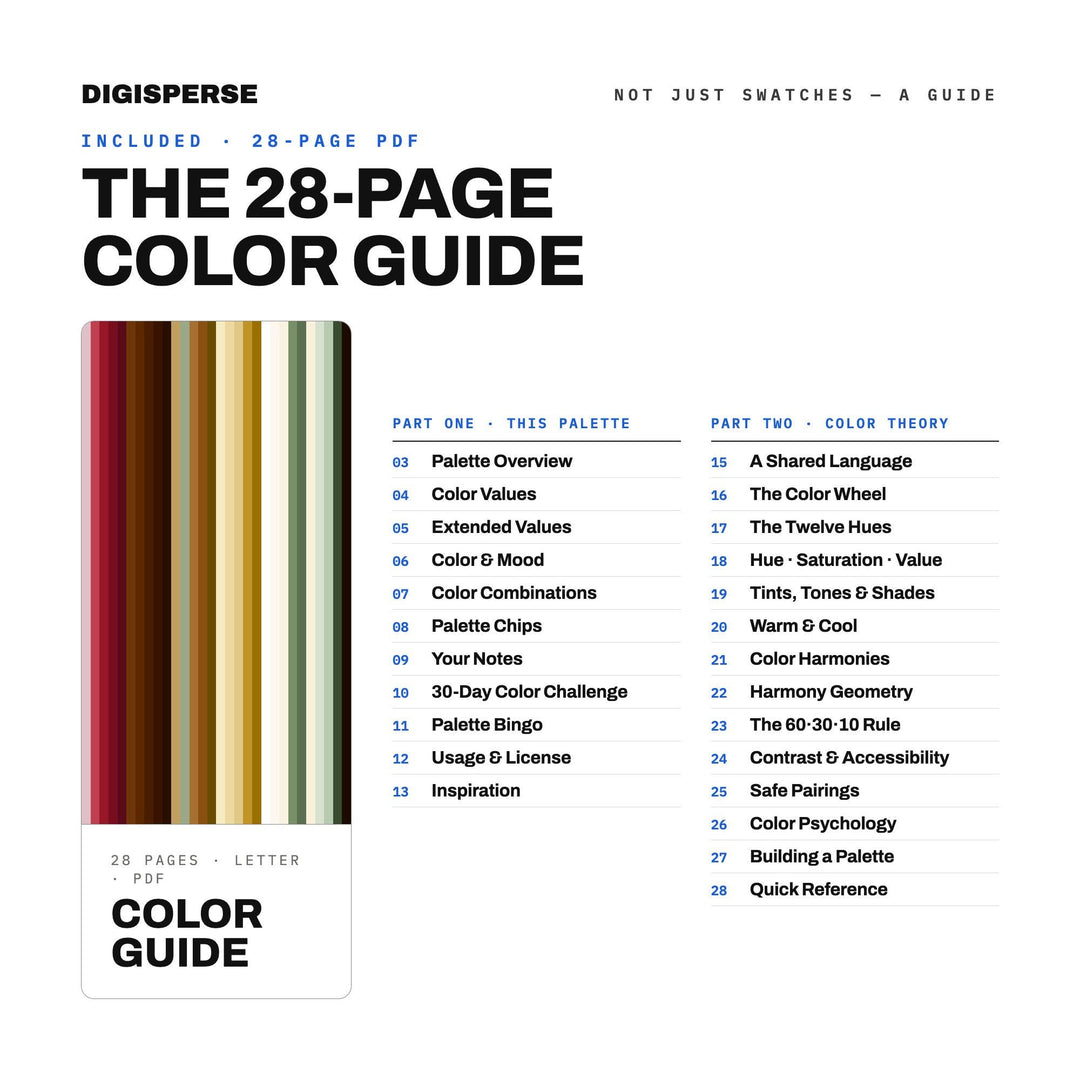 Librarian Chic Color Palette | 30 Colors | Hex RGB CMYK | Procreate Swatches + ASE | Digital Download