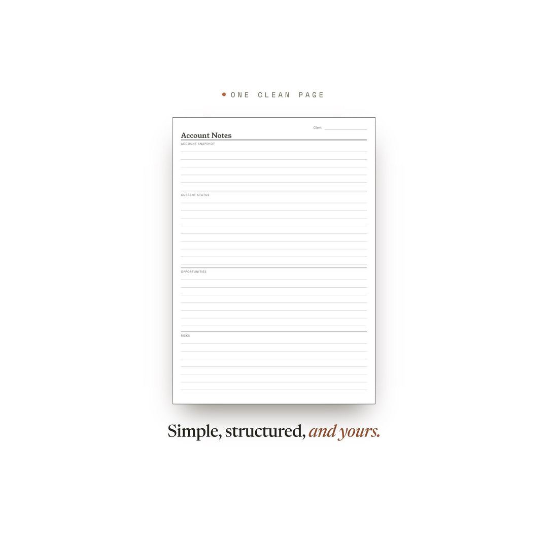 Account Notes Planner Insert | Client Tracker | GoodNotes iPad PDF | Digital Download