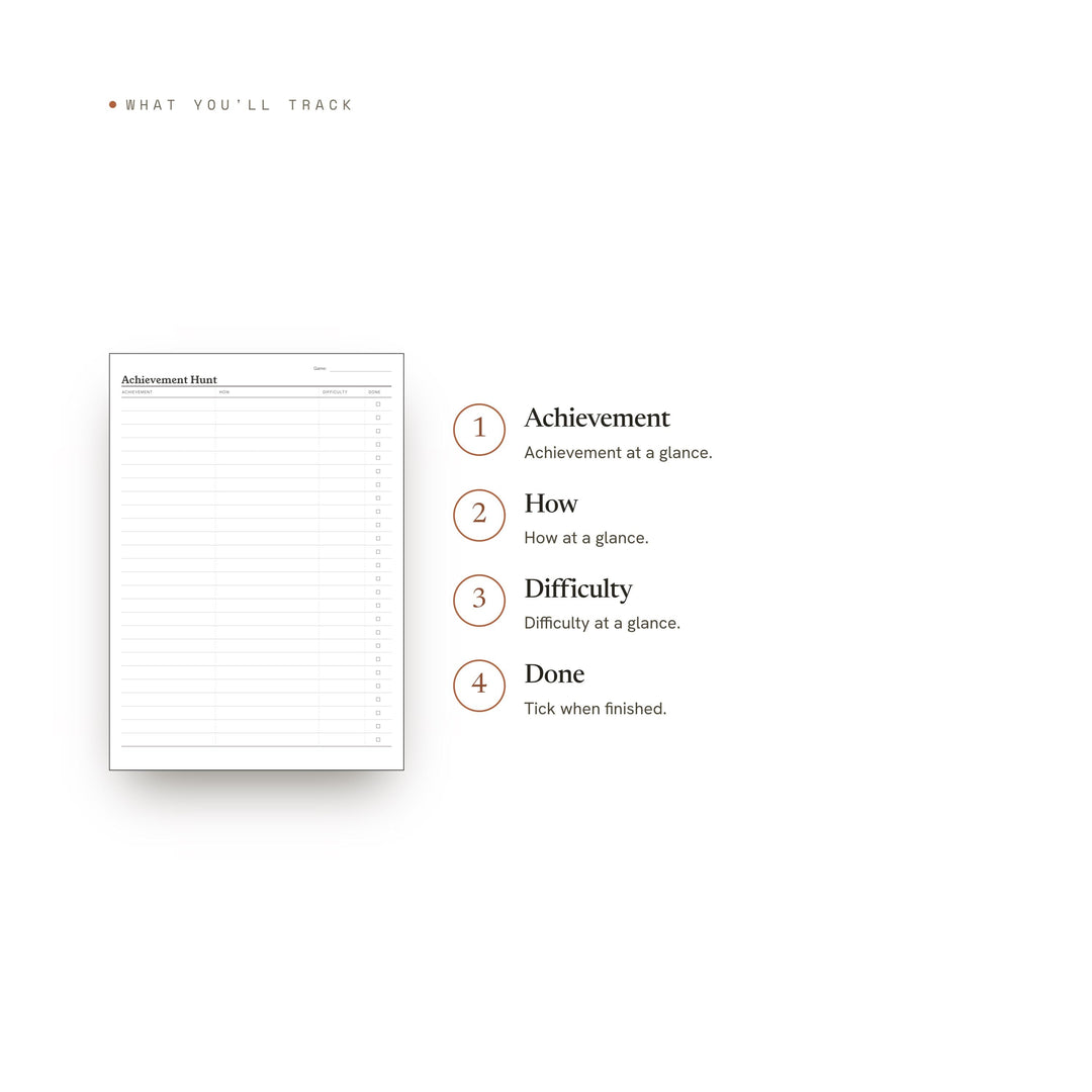 Achievement Hunt printable planner insert — preview image 8 of 20