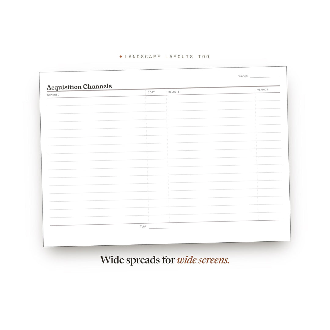 Acquisition Channels printable planner insert — preview image 15 of 20
