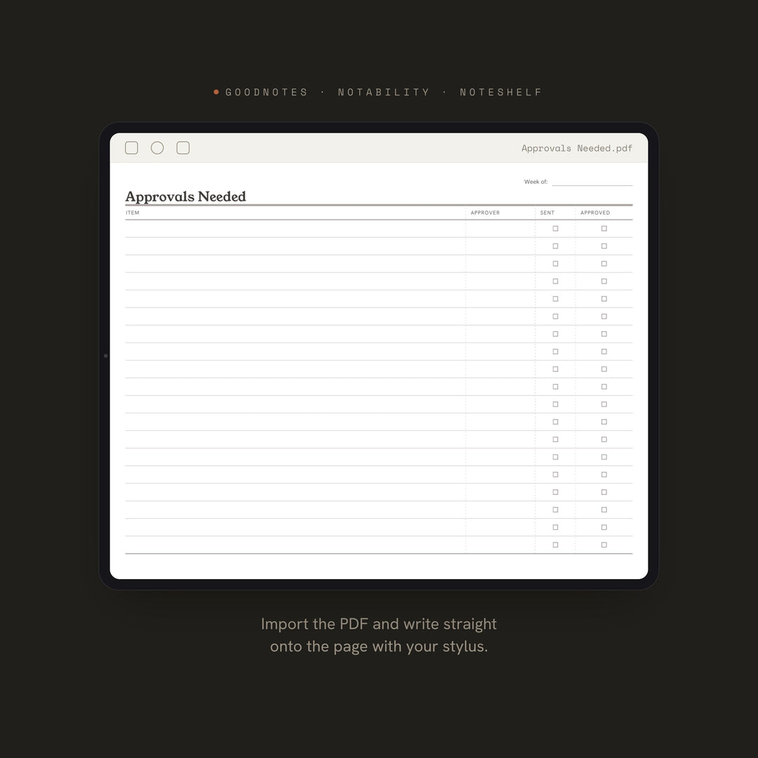 Approvals Needed printable planner insert — preview image 5 of 20