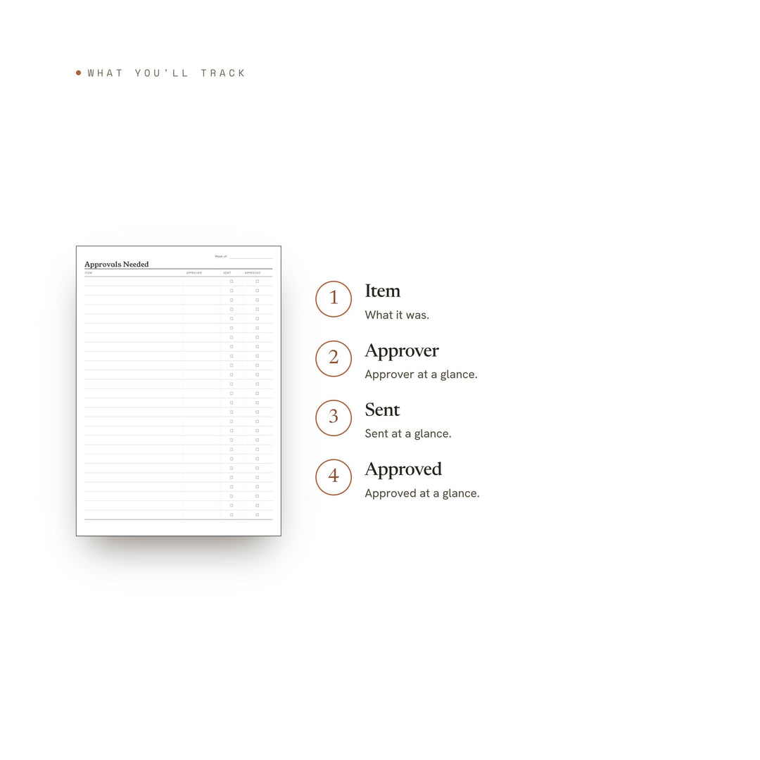 Approvals Needed printable planner insert — preview image 8 of 20