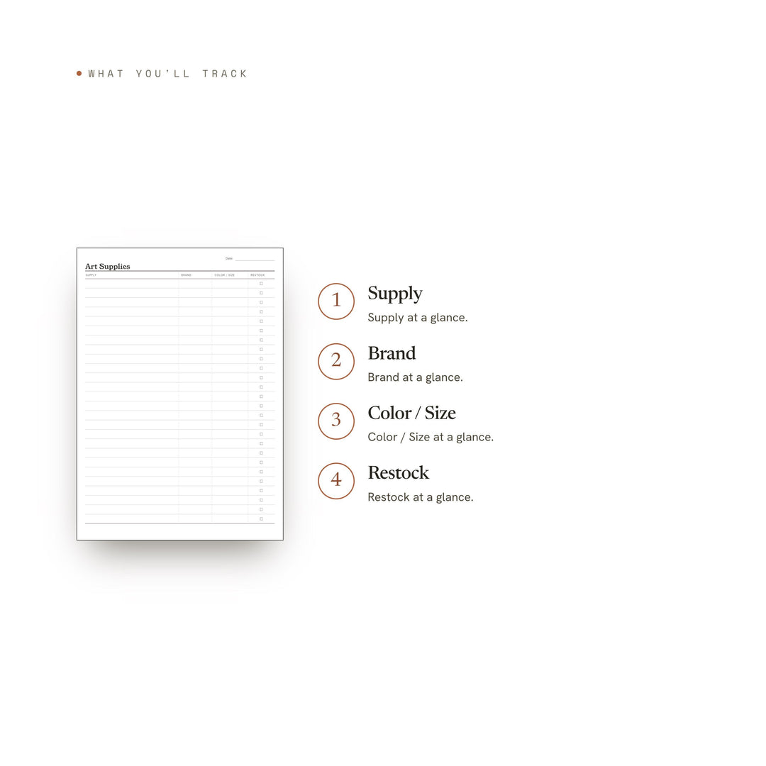 Art Supplies Planner Insert | Craft Planner | GoodNotes iPad PDF | Digital Download