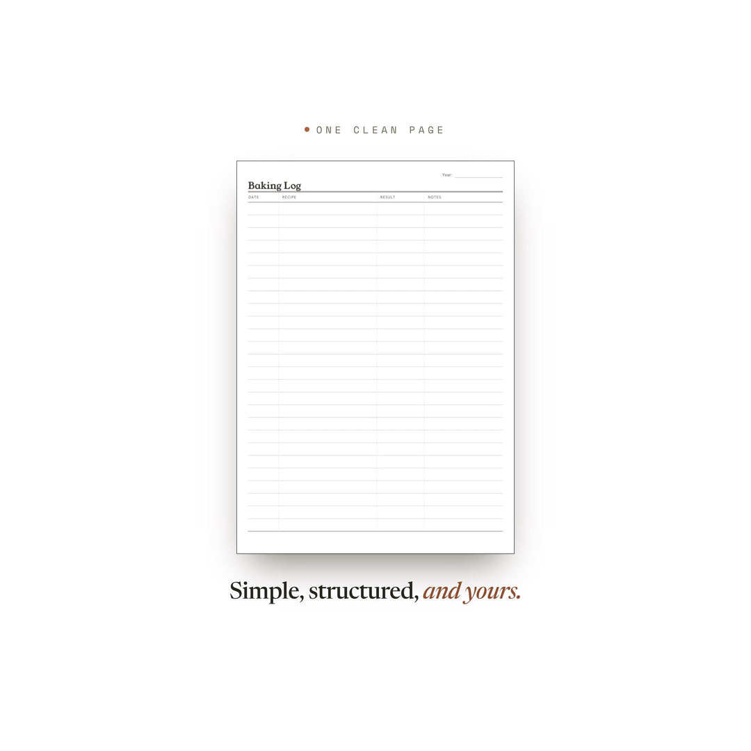 Baking Log printable planner insert — preview image 2 of 20