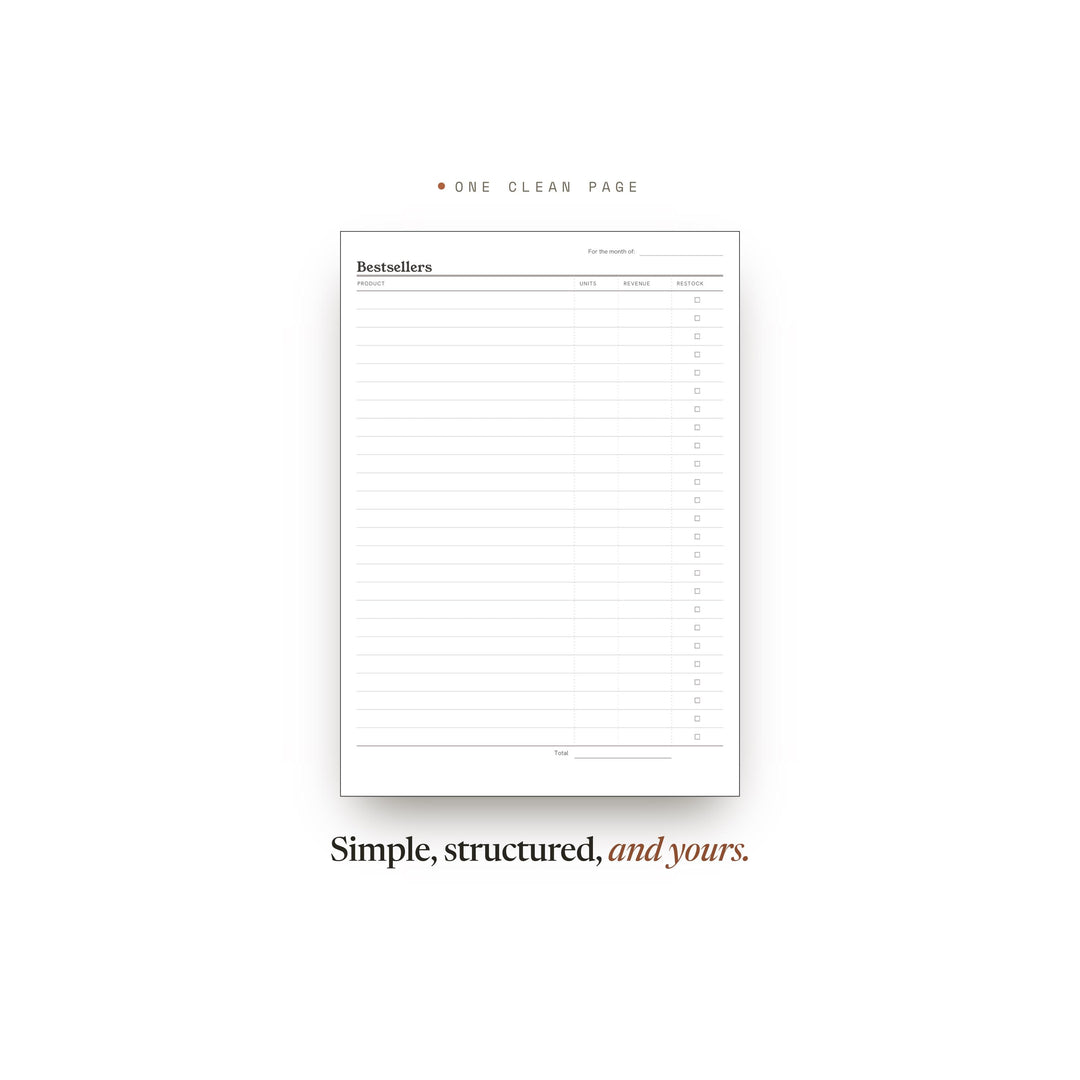 Bestsellers printable planner insert — preview image 2 of 20