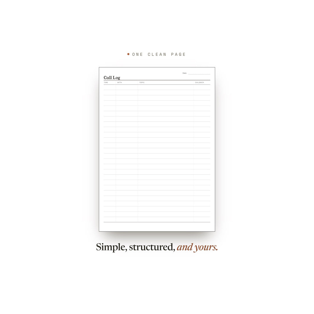 Call Log Planner Insert | Contact Log | GoodNotes iPad PDF | Digital Download
