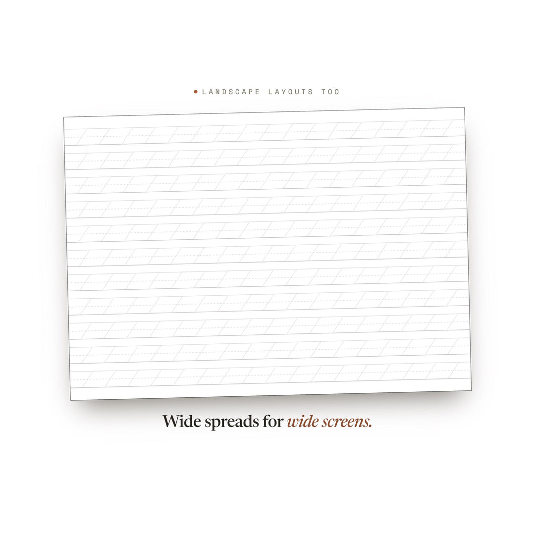 Calligraphy Slant Planner Insert | Lined Paper | GoodNotes iPad PDF | Digital Download