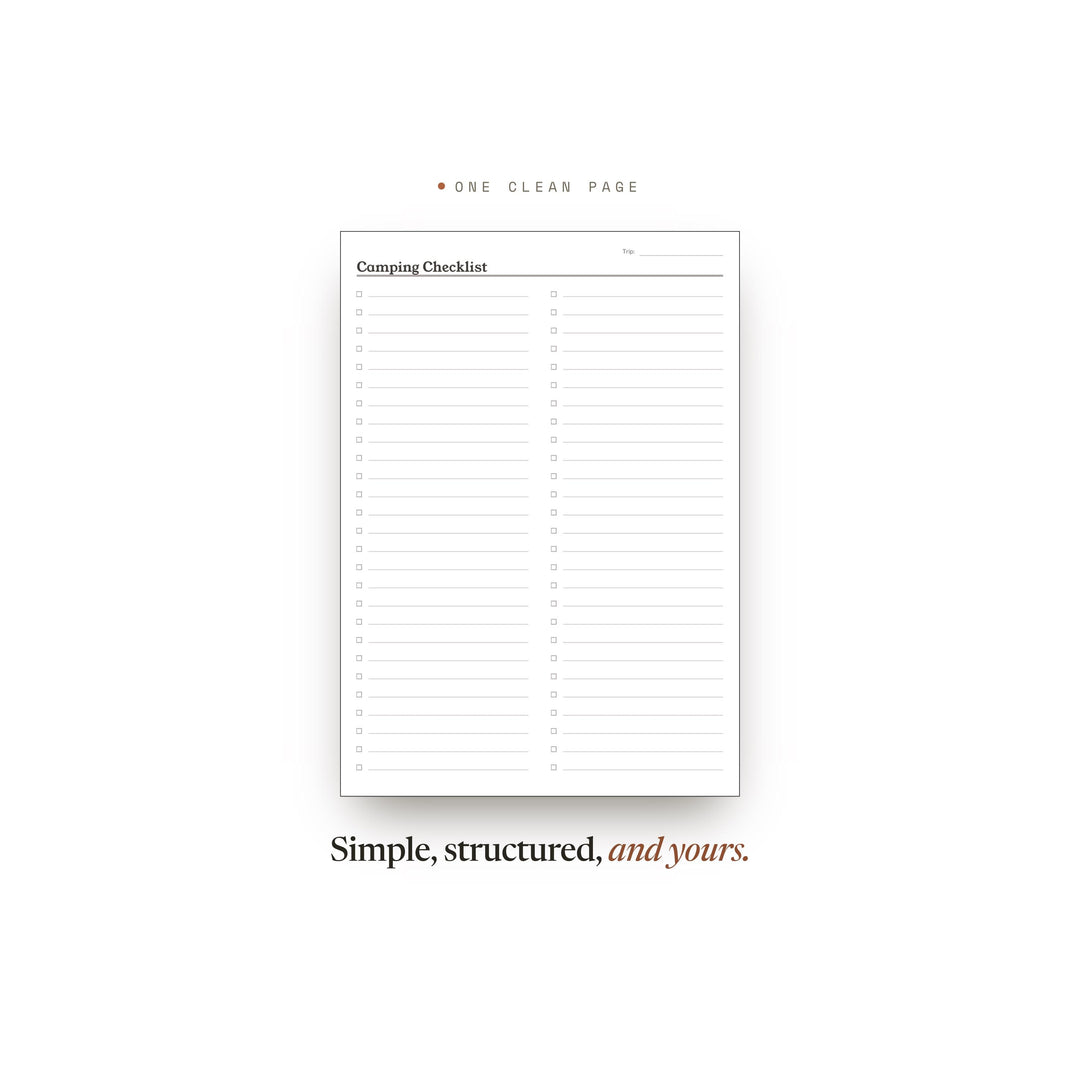 Camping Checklist printable planner insert — preview image 2 of 20