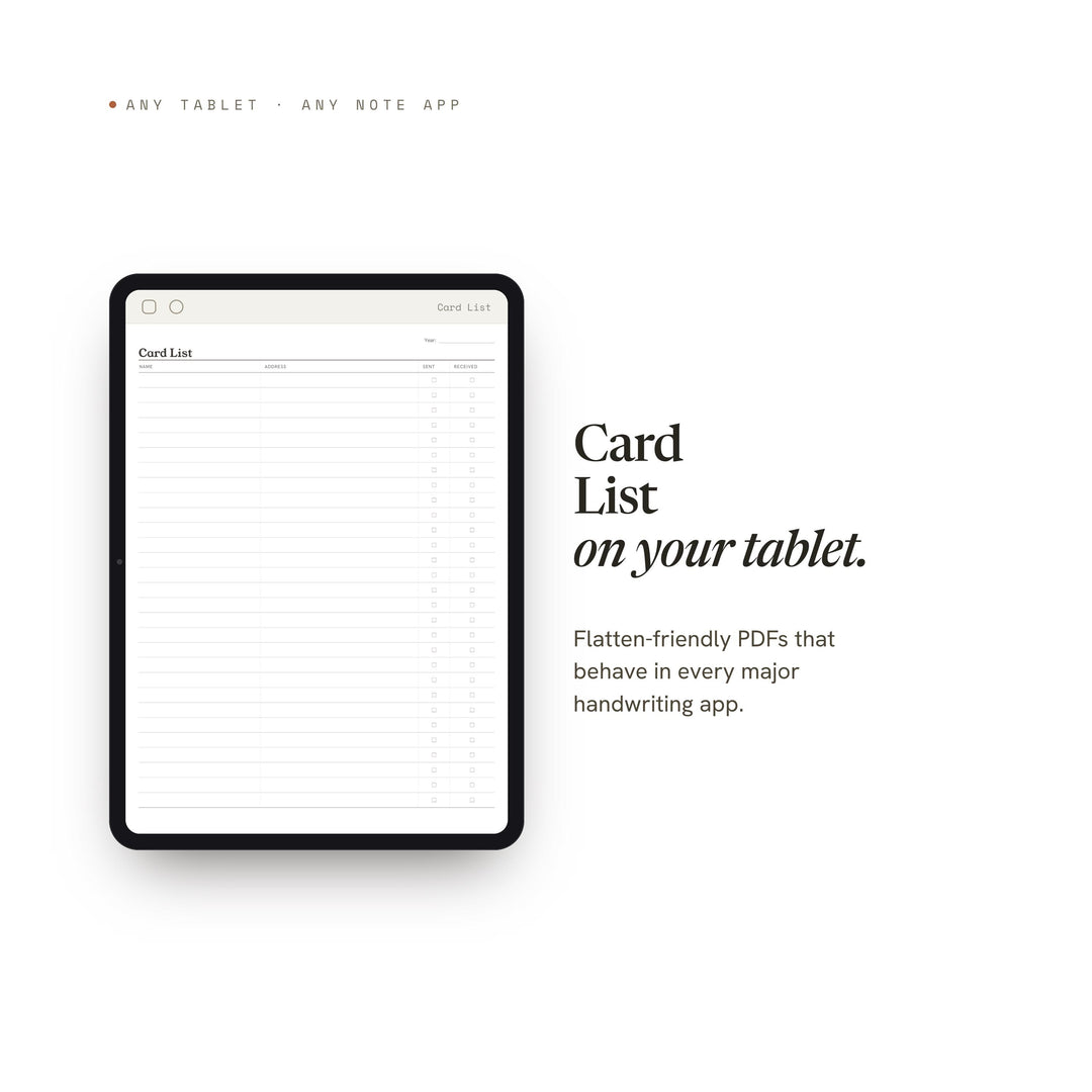 Card List printable planner insert — preview image 6 of 20