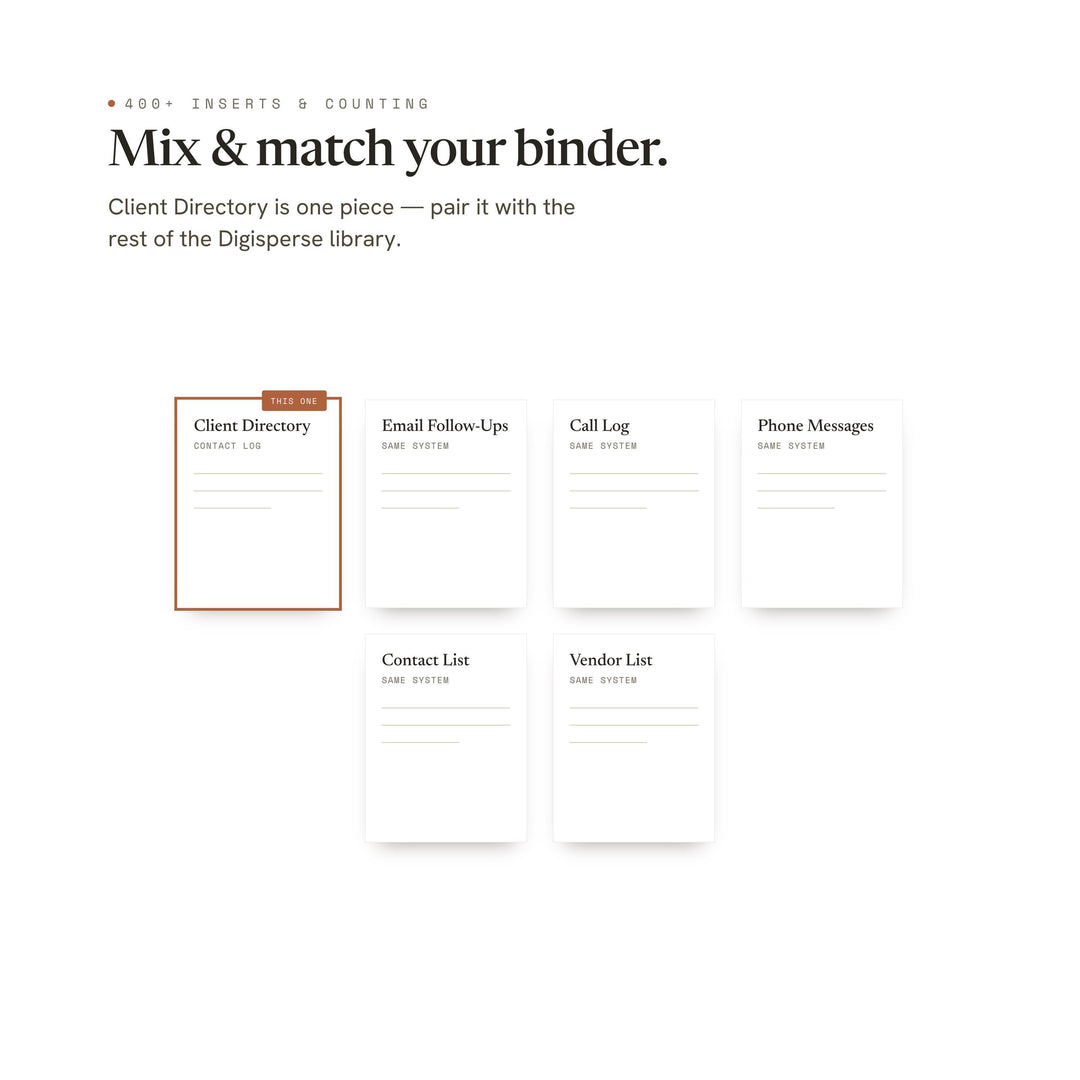 Client Directory Planner Insert | Contact Log | GoodNotes iPad PDF | Digital Download