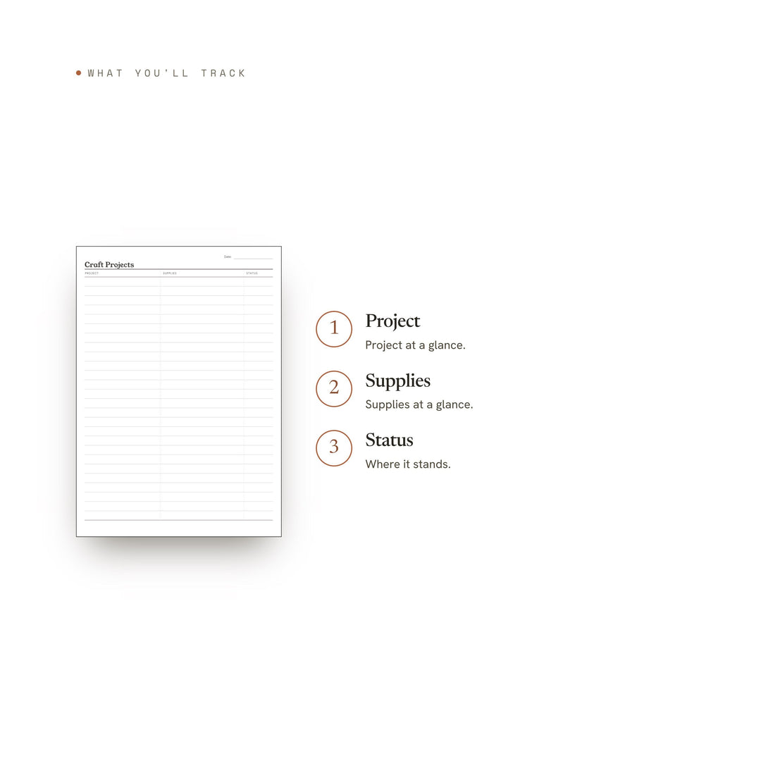 Craft Projects Planner Insert | Hobby Tracker | GoodNotes iPad PDF | Digital Download