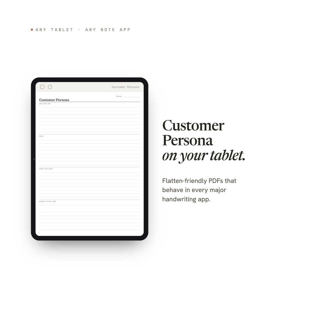 Customer Persona printable planner insert — preview image 6 of 20
