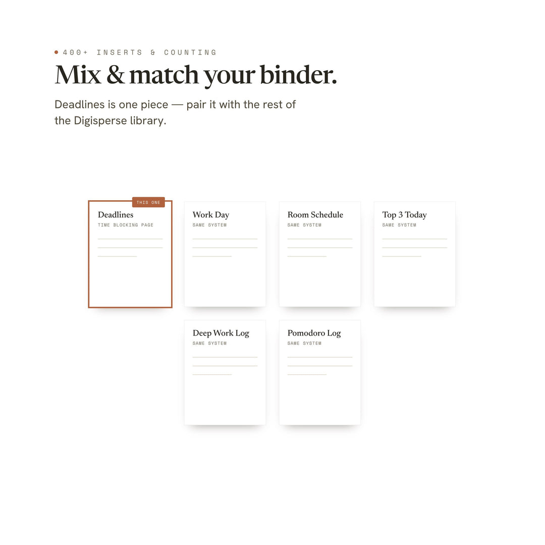 Deadlines Planner Insert | Time Blocking Page | GoodNotes iPad PDF | Digital Download