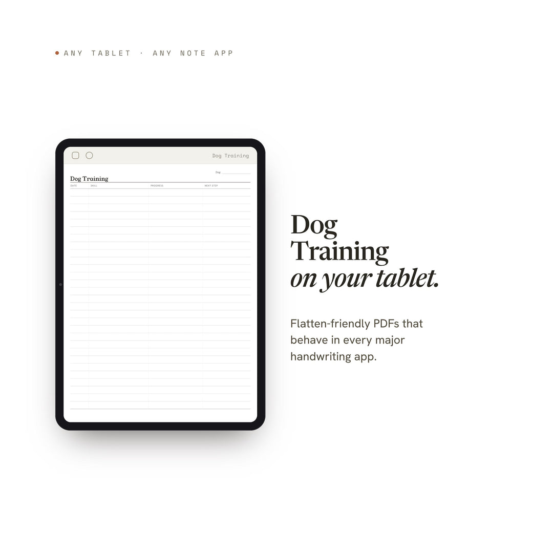 Dog Training Planner Insert | Pet Planner | GoodNotes iPad PDF | Digital Download