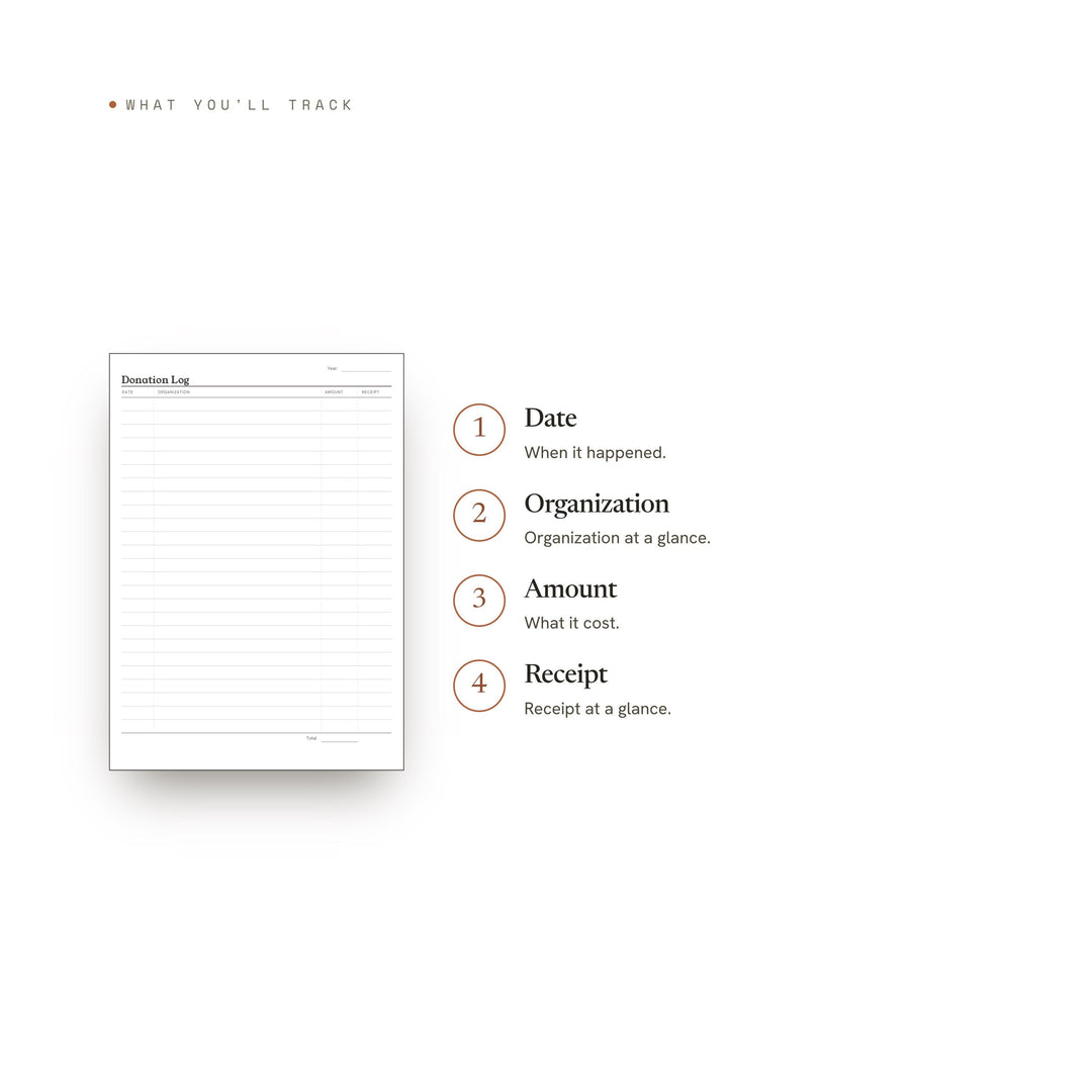 Donation Log printable planner insert — preview image 8 of 20