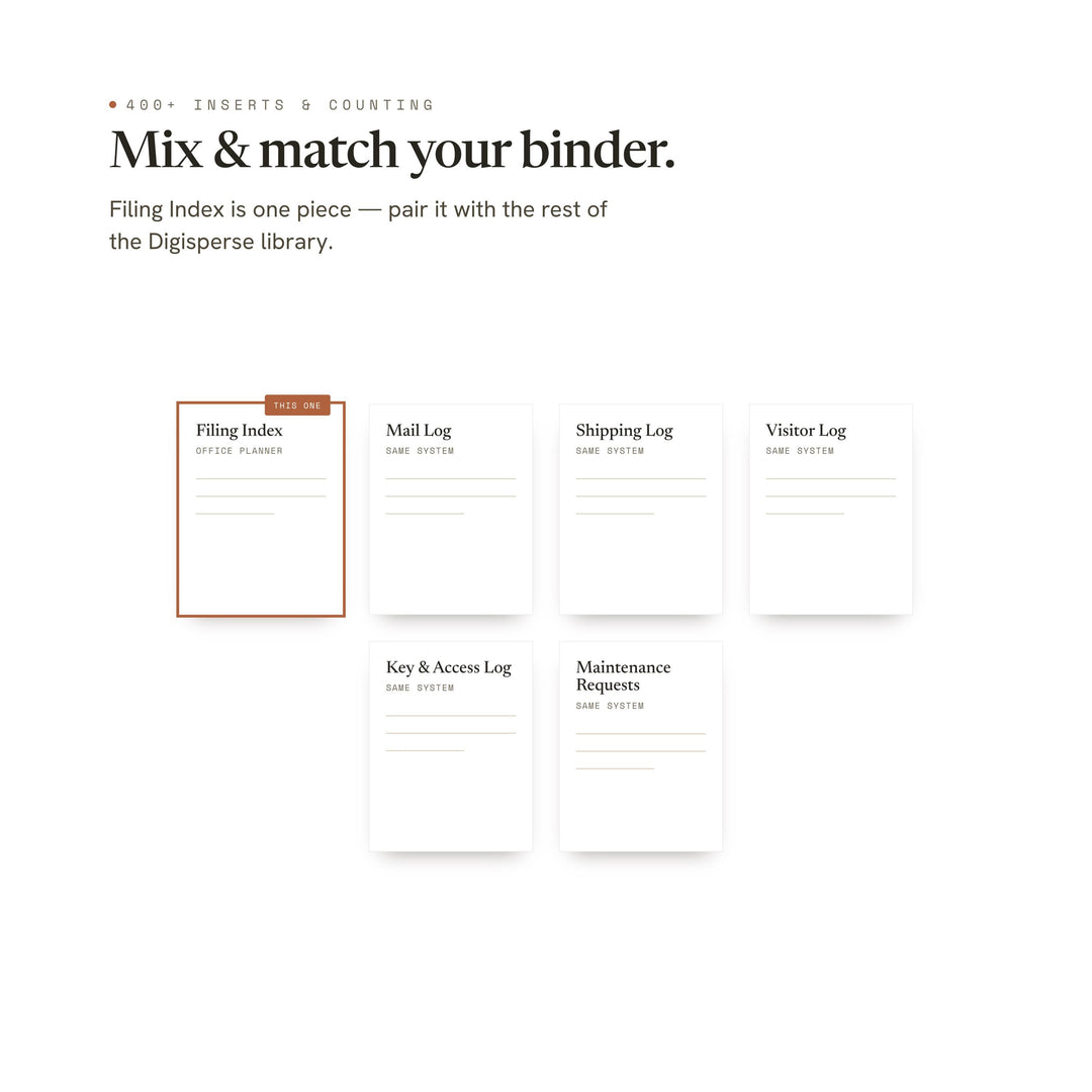 Filing Index Planner Insert | Office Planner | GoodNotes iPad PDF | Digital Download