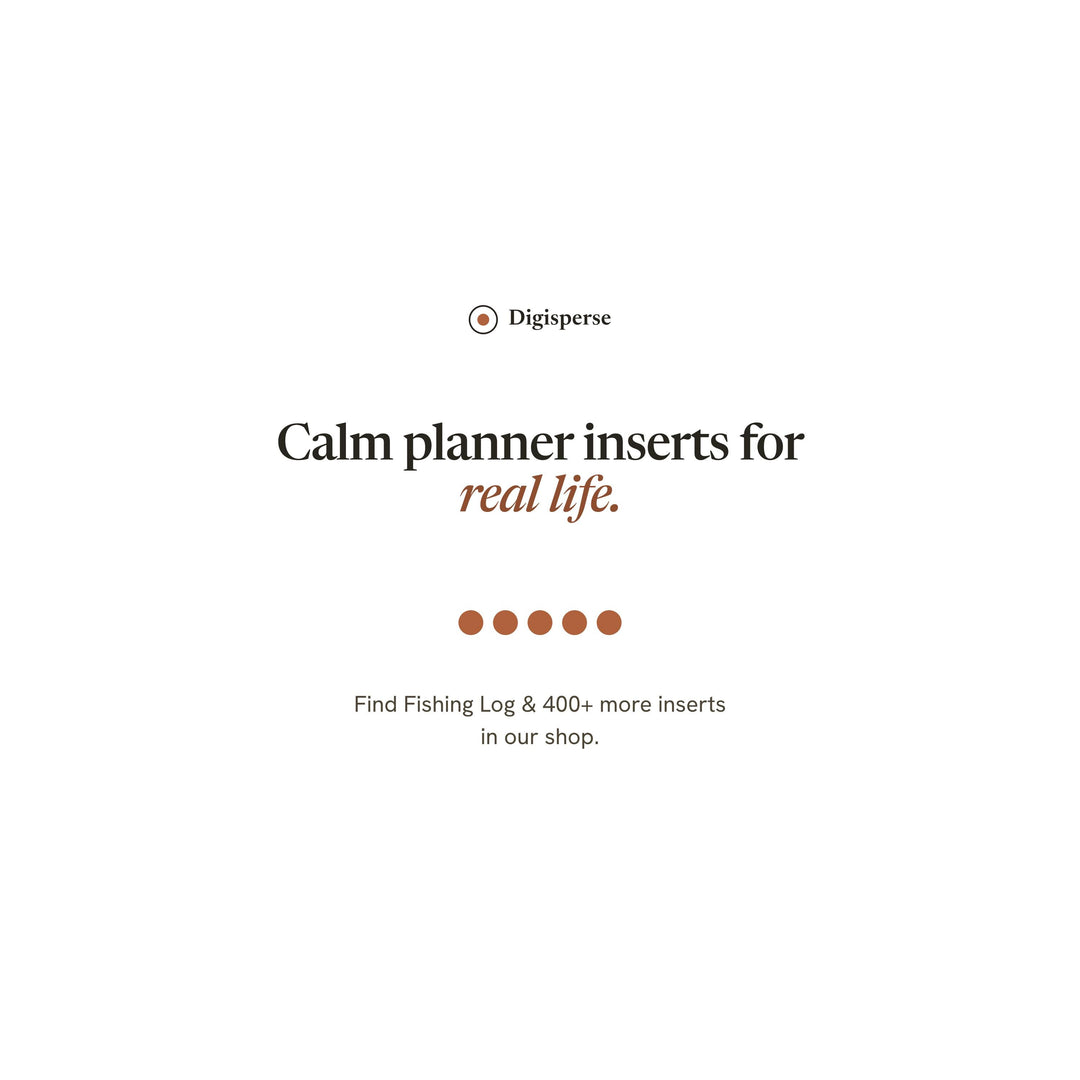 Fishing Log Planner Insert | Outdoor Log | GoodNotes iPad PDF | Digital Download