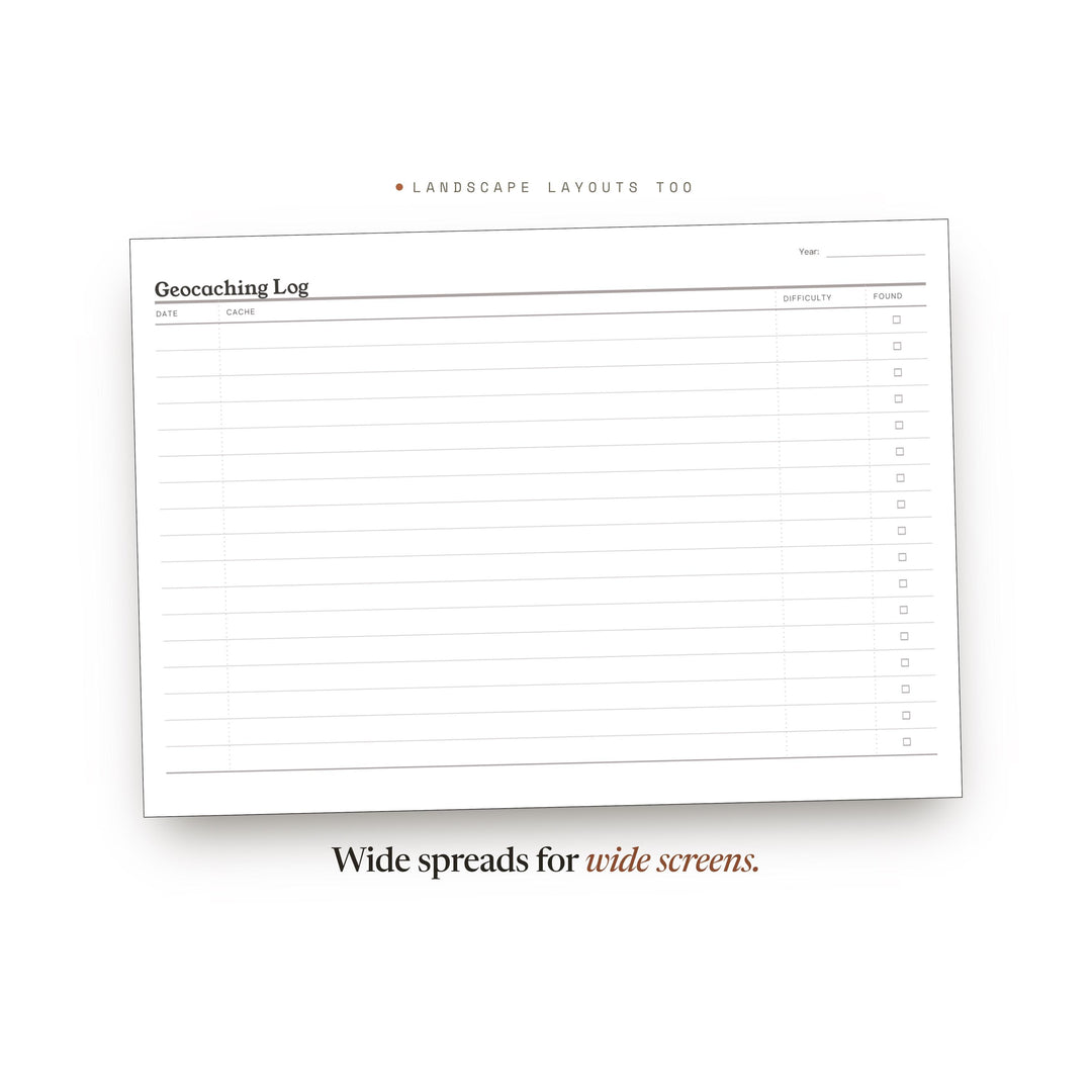 Geocaching Log printable planner insert — preview image 15 of 20